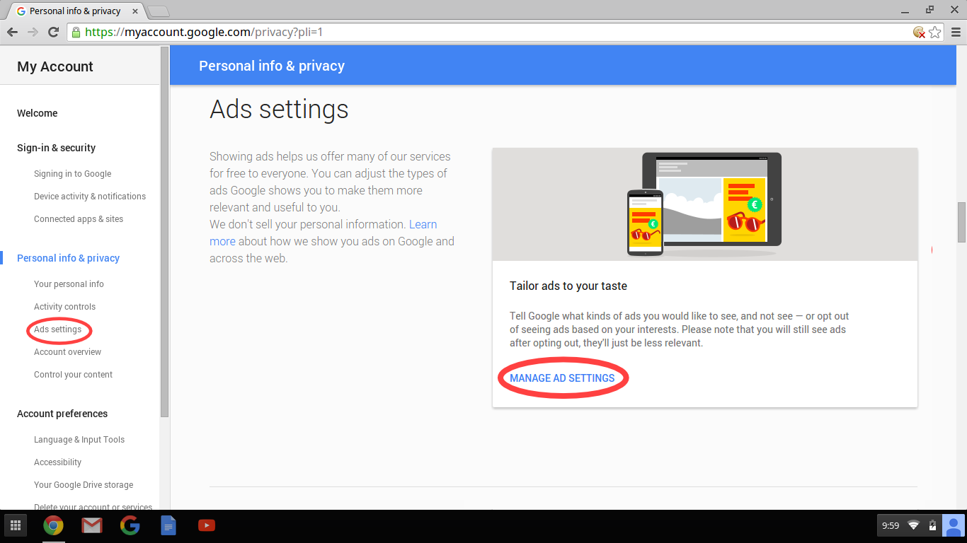 Guide to Google Account Privacy Settings for Students | Electronic ...