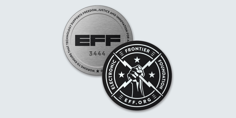 Limited edition EFF challenge coin