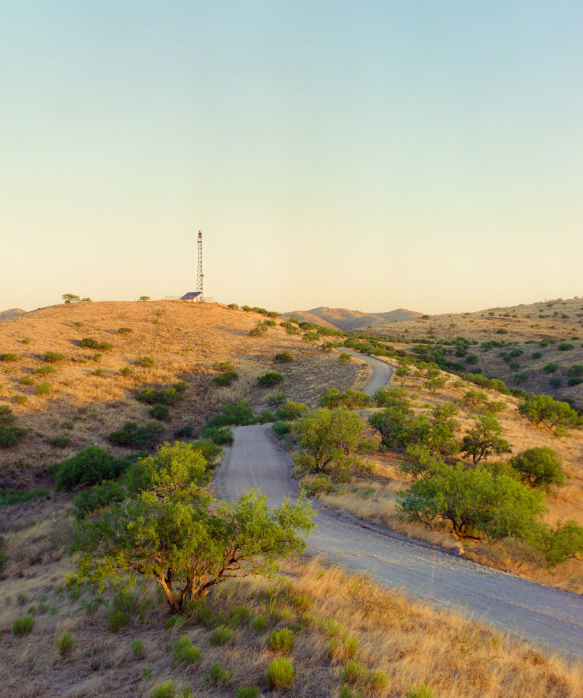 A surveillance tower on a hill