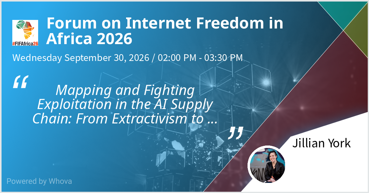 Photograph of Jillian York at the Forum on Internet Freedom in Africa