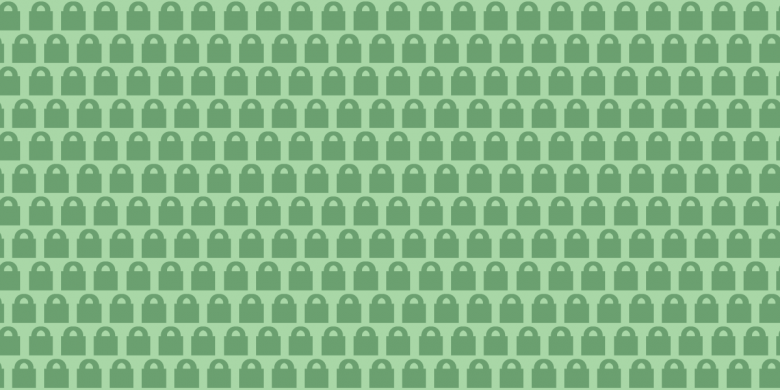 A pattern of many green locks.