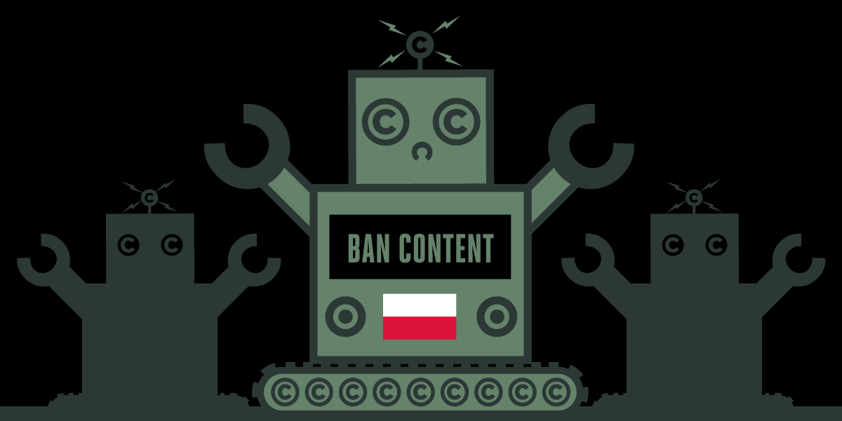 Poland flag with robot