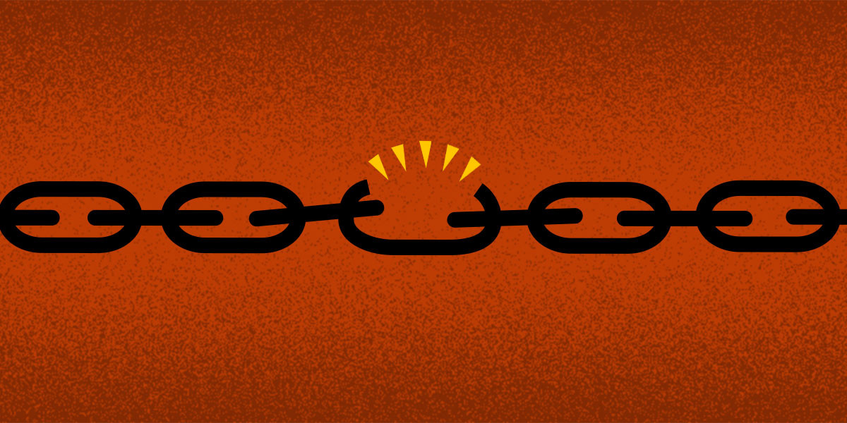 a chain where one link is broken