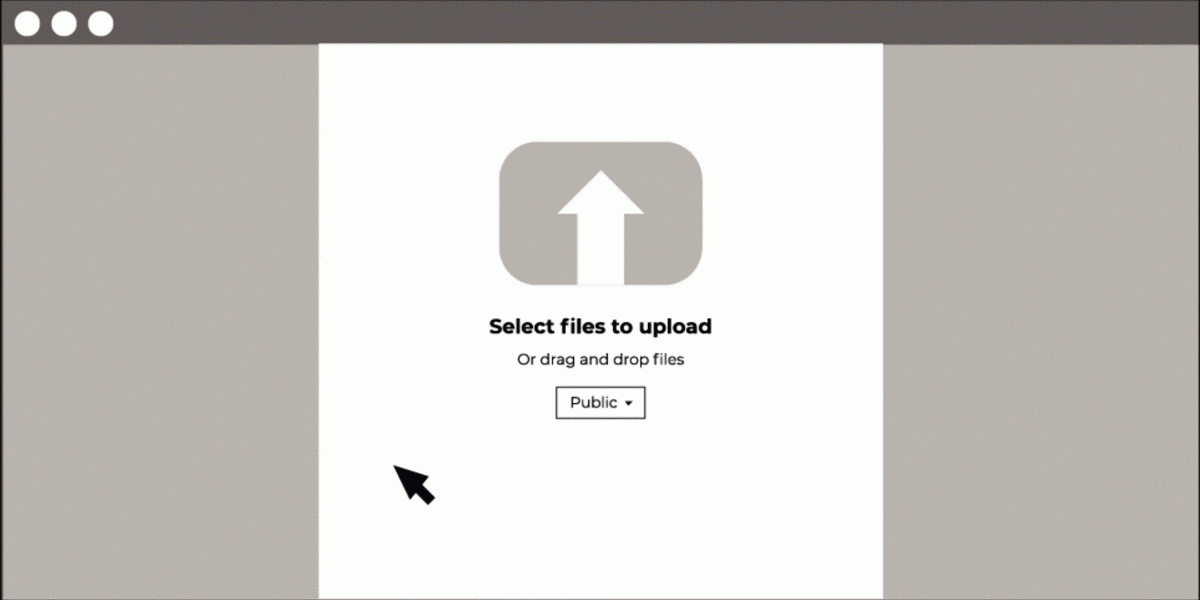 A mouse drags file to a video sharing service: someone drags and drops "my_bach_lesson.mp3" into the video uploader—before it's added, it then shows a red screen and image of a copyright robot. It says "Uh oh. Your content has been blocked."