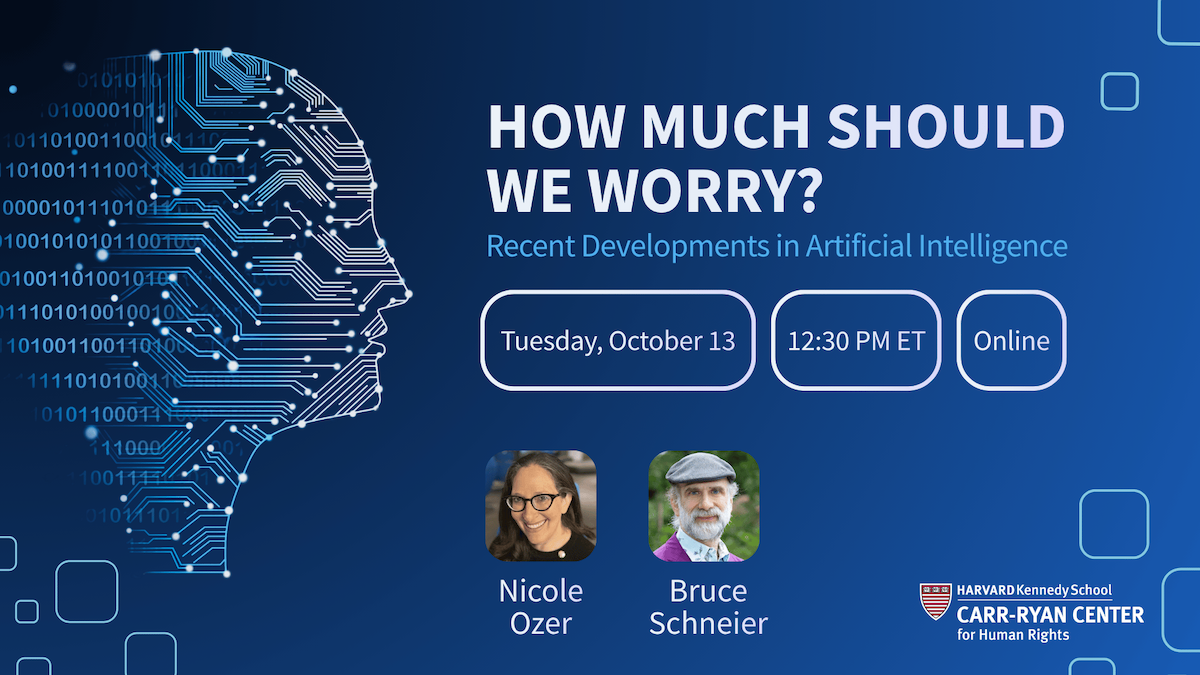 How Much Should We Worry? Recent Developments in Artificial Intelligence Blue and White text