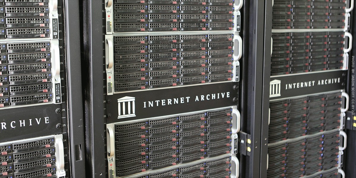 server rack @ Internet Archive photo by Jason Scott