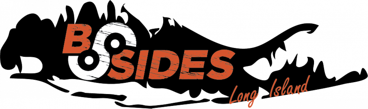 BSides Long Island Logo: Silhouette of Long Island with the word "BSides" embedded. 