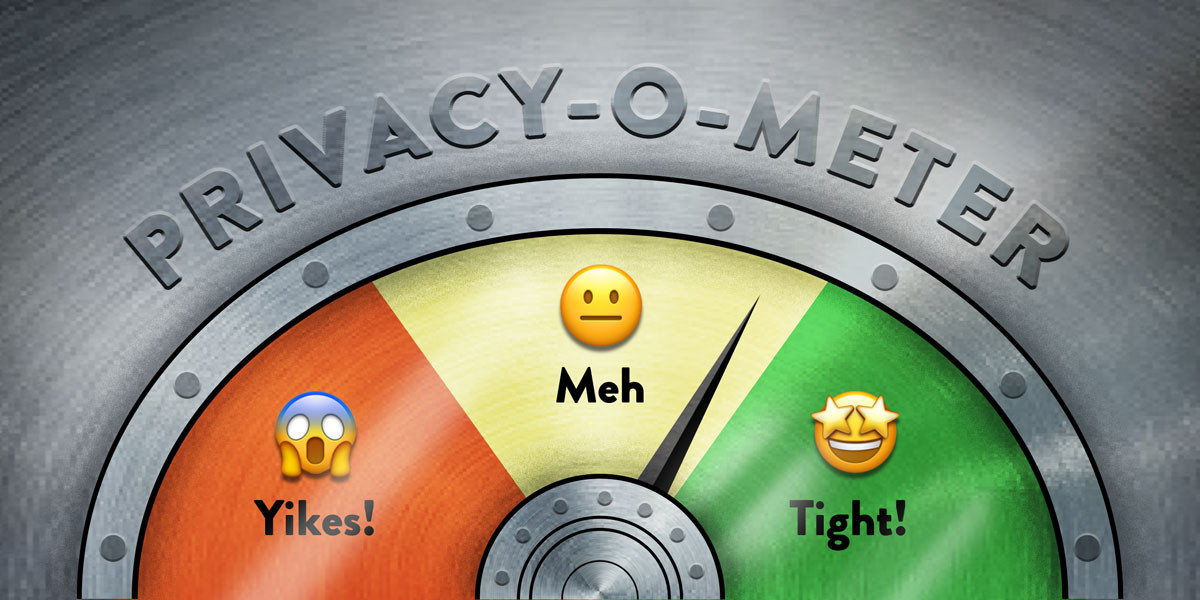 Privacy-o-meter A meter that gauges a level of privacy from yikes to meh to tight