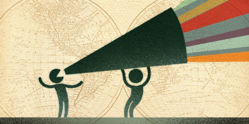 Platform Liability Trends Around the Globe: Taxonomy and Tools of Intermediary Liability A figure shouts through a megaphone being held by another figure.