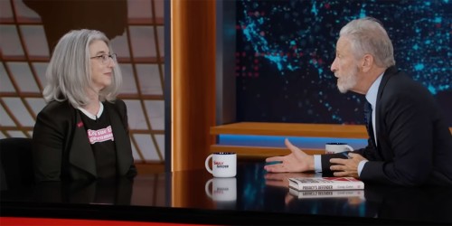 Cindy Cohn talks with Jon Stewart