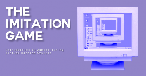 image of desktop monitor with event title in bold caps