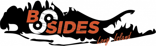 BSides Long Island Logo: Silhouette of Long Island with the word "BSides" embedded. 